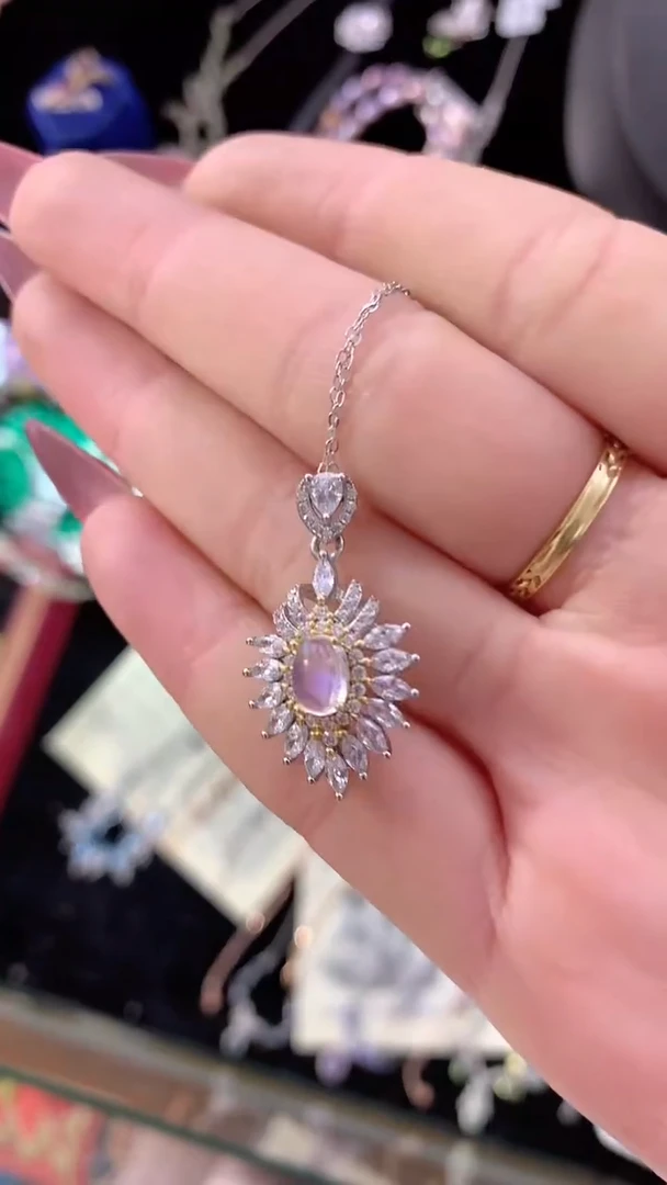 【闪购商品】月光石颈饰银S925镶嵌楚楚中古珠宝甄选不退换