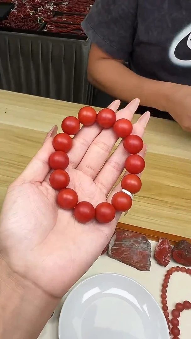 未镶嵌戒指南红玛瑙云南保山阿东寨哑光南红手串16mm+