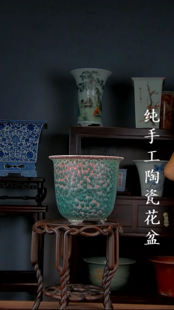 晨*景德镇手工陶瓷花盆