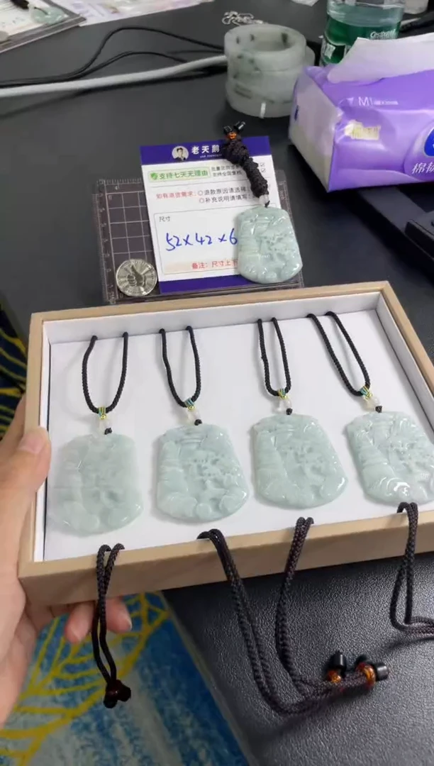 颈饰未镶嵌翡翠山水牌配绳6/多样性发其一CP