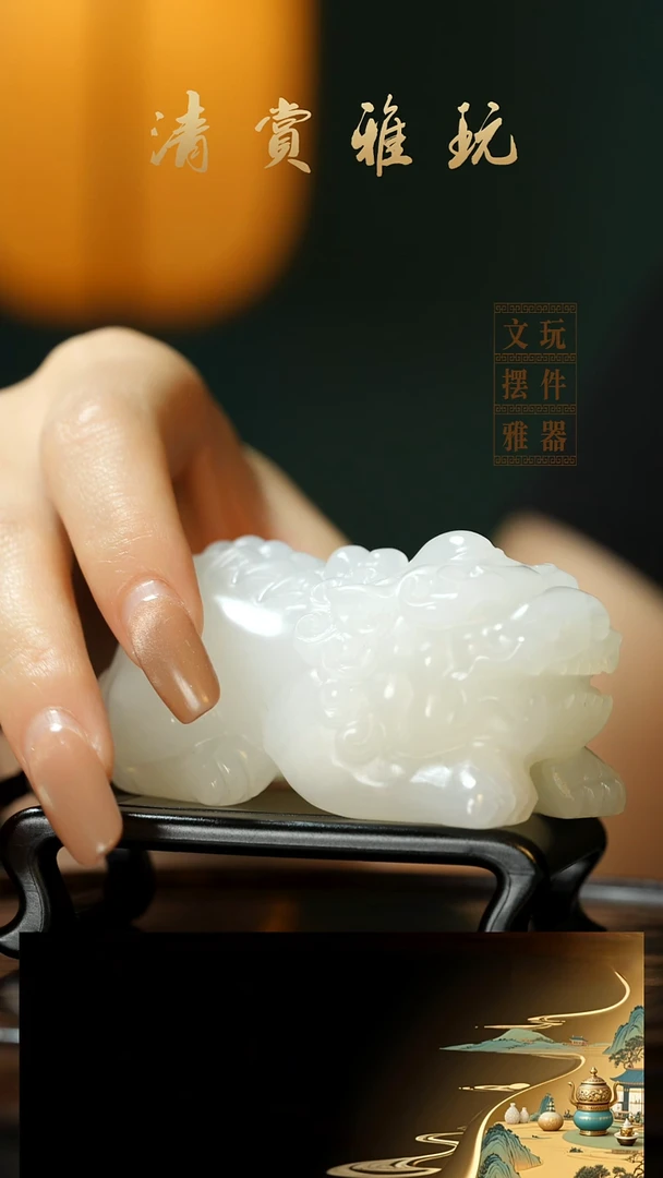 玉《貔貅》手把件摆件
