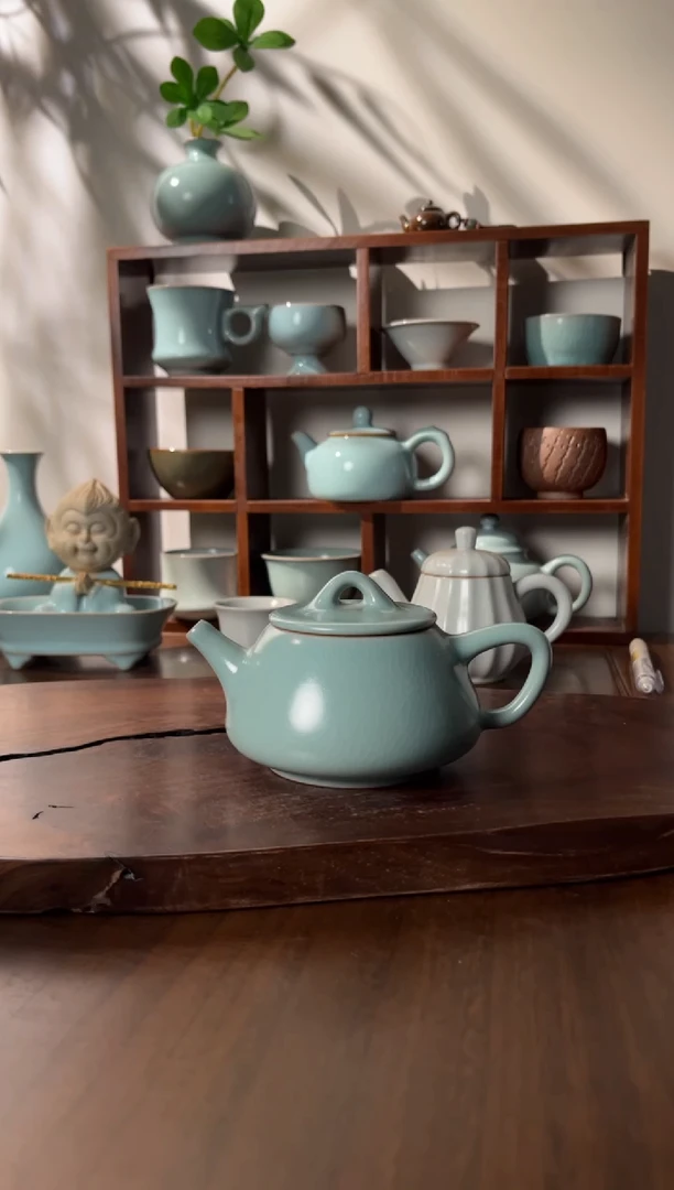 【闪购商品】杯清凉寺仿古釉色石瓢壶