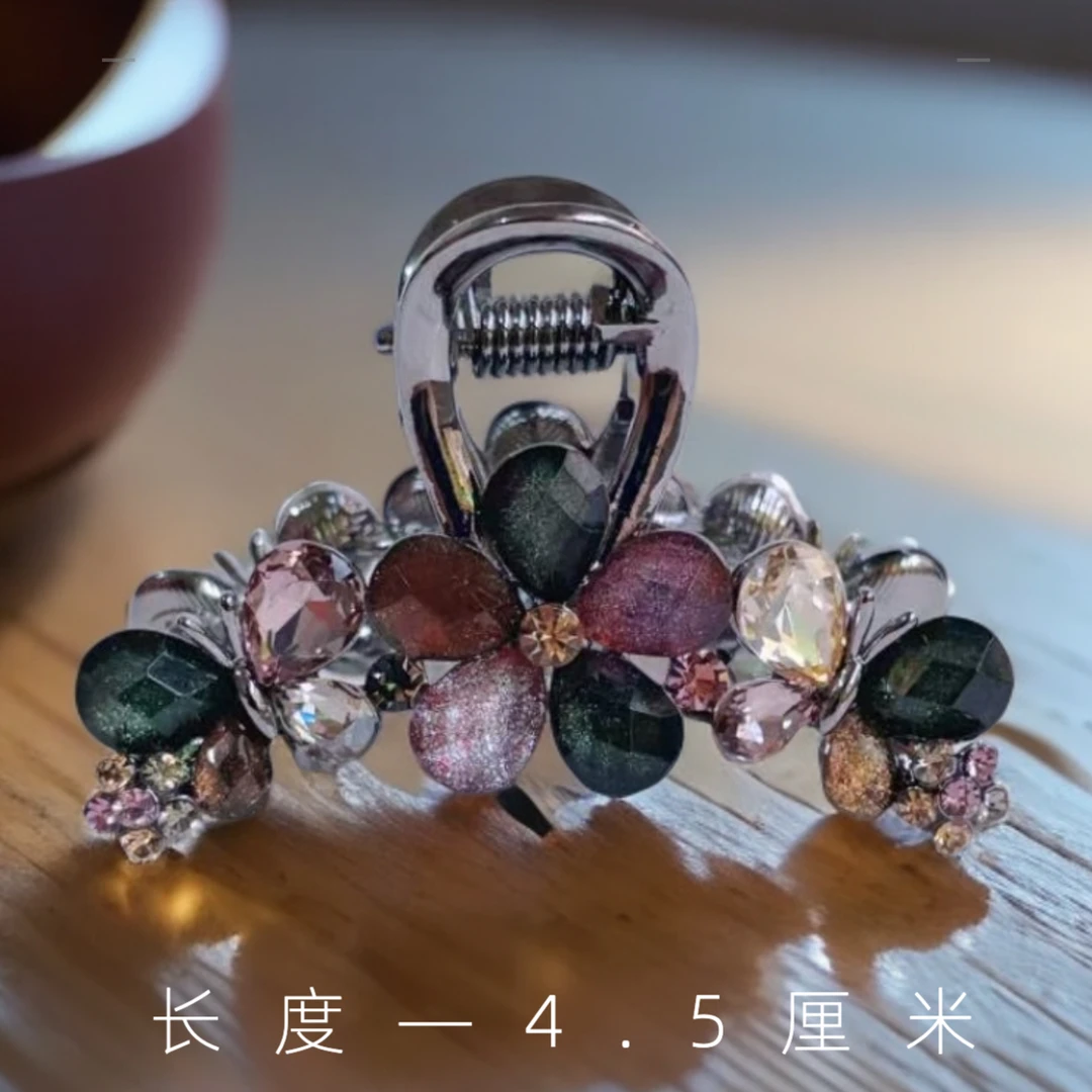 泛思琉璃花朵小抓夹女高级感精致碎发夹子半扎中号鲨鱼夹小众发饰