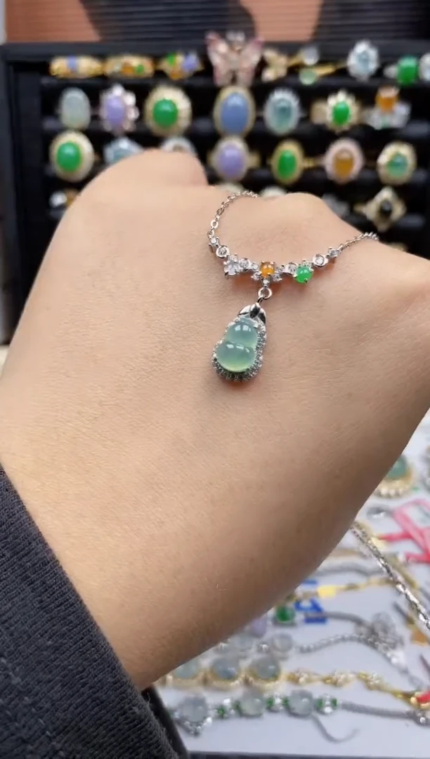 银S925镶嵌戒指翡翠8754