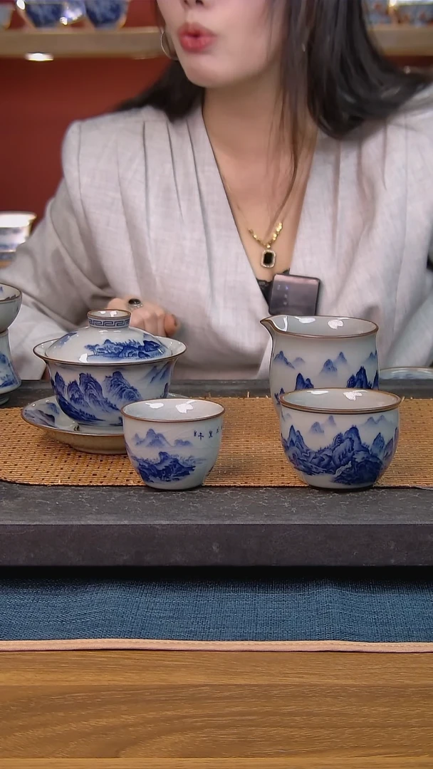 简装家用款4件套 老陶泥开片纹陶瓷茶具