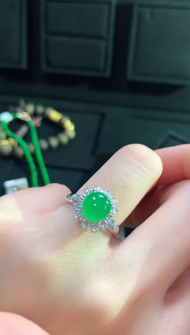 【闪购商品】翡翠戒指18K金镶嵌戒指