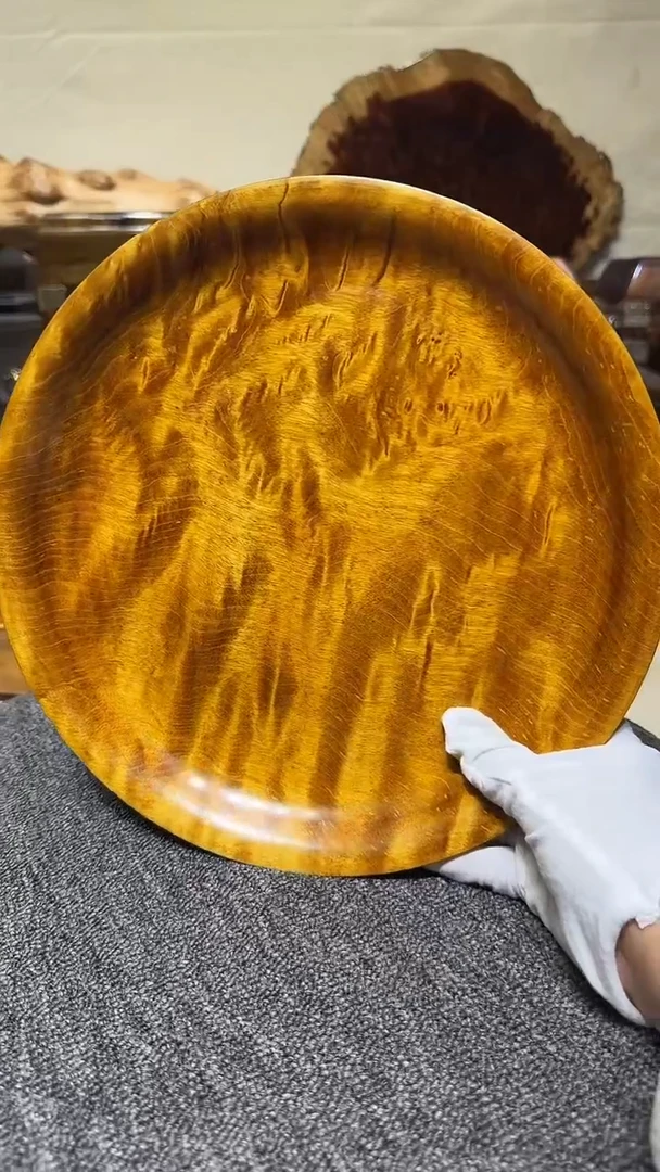金丝楠木老料整木掏挖圆盘 27.5-4cm
