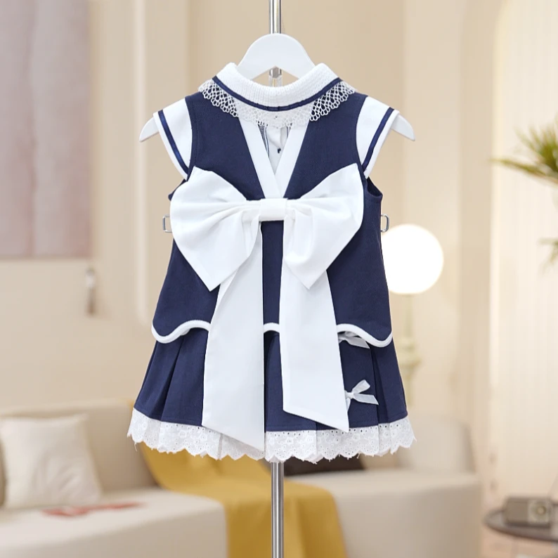 【现货】夏季薄款女Polo套头学院风套装童装夏款服装女童SA30301