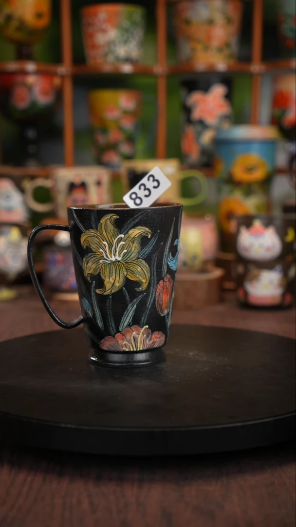 釉下手绘陶瓷紫砂杯