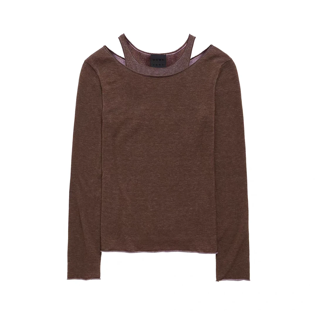 VVNK JANE PLUS百搭两件式打底T恤上衣女25秋季新品