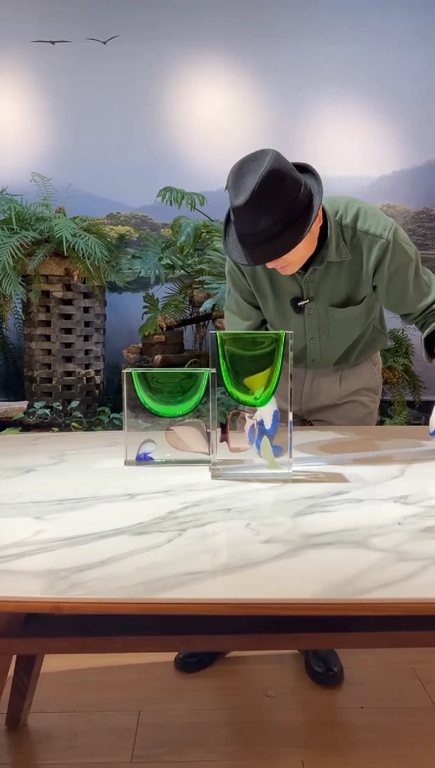 【闪购商品】摆件AJ05473+AJ05474绿瞬间花器