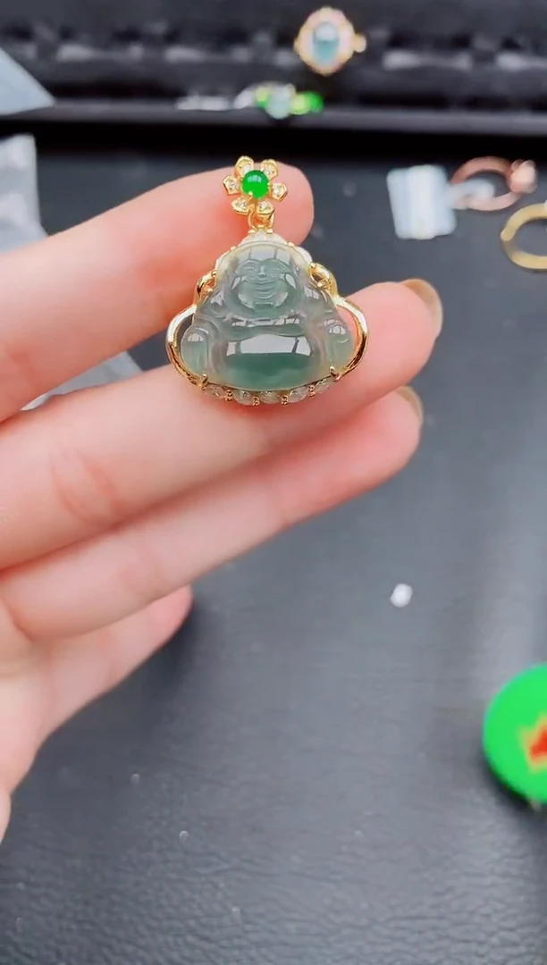 【闪购商品】翡翠颈饰银S925镶嵌天然a货翡翠999