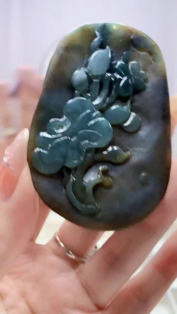 定制翡翠未镶嵌5028DD-毛货挂件94