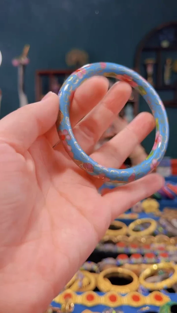 【闪购商品】景泰蓝棍镯细天蓝色