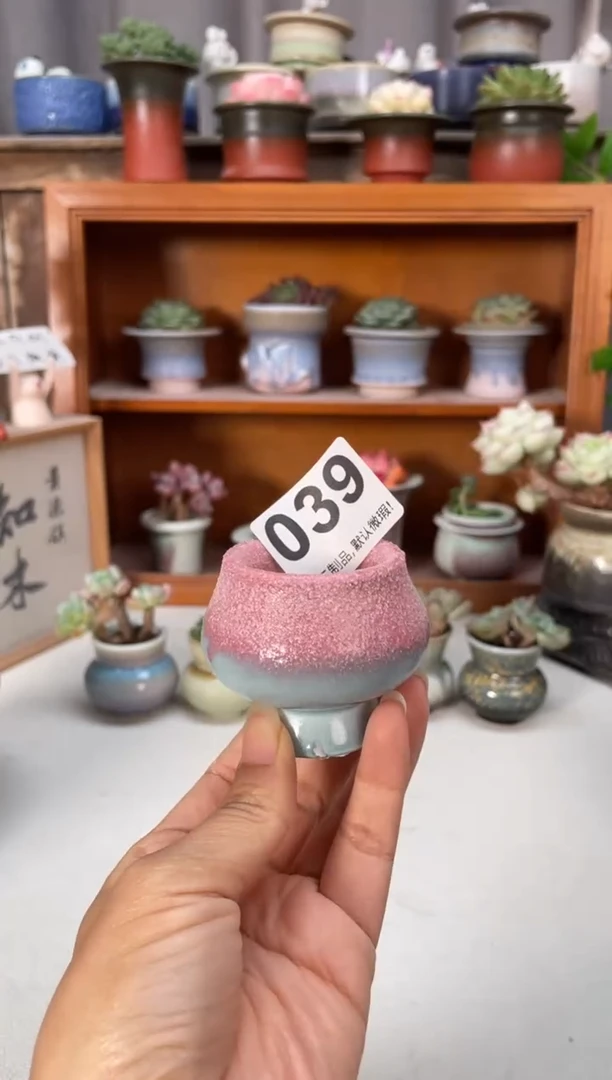 瓷片039微瑕知木小芳花盆