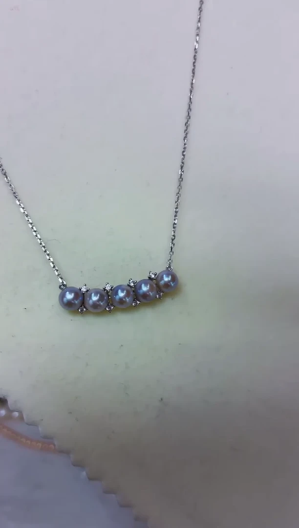 银S925镶嵌DA海水珍珠灰珠吊坠 y640