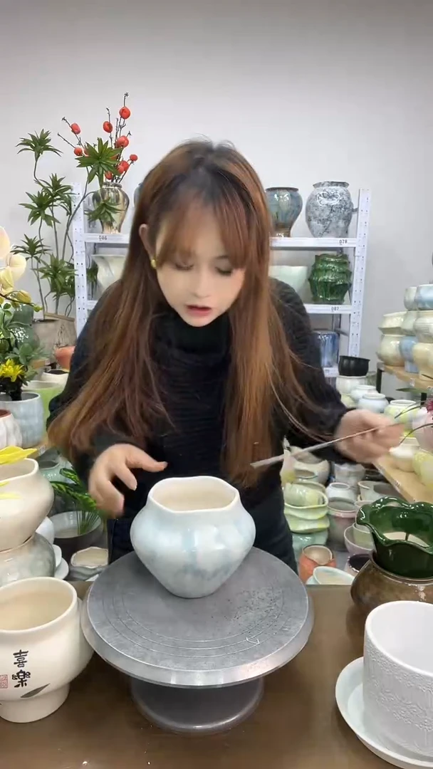 1.24陶瓷花盆直播链接高.14   口  11