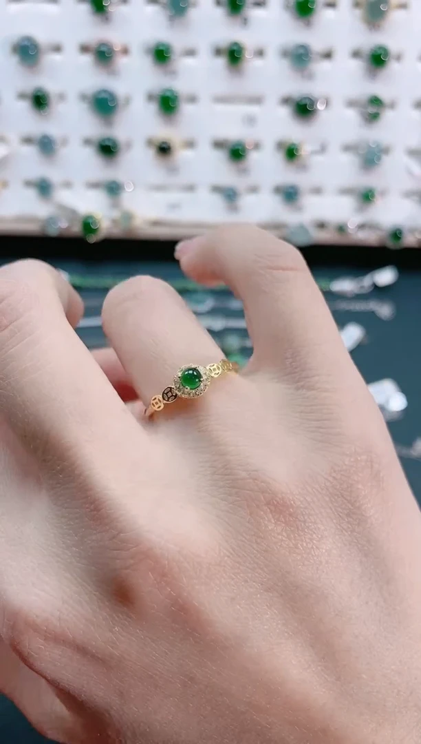 【闪购商品】翡翠戒指银S925镶嵌天然翡翠