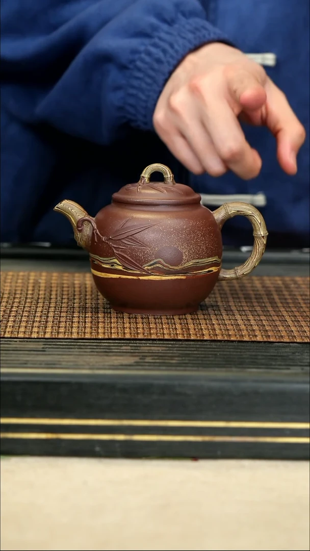 【闪购商品】紫砂茶壶57绞泥圆竹 紫泥