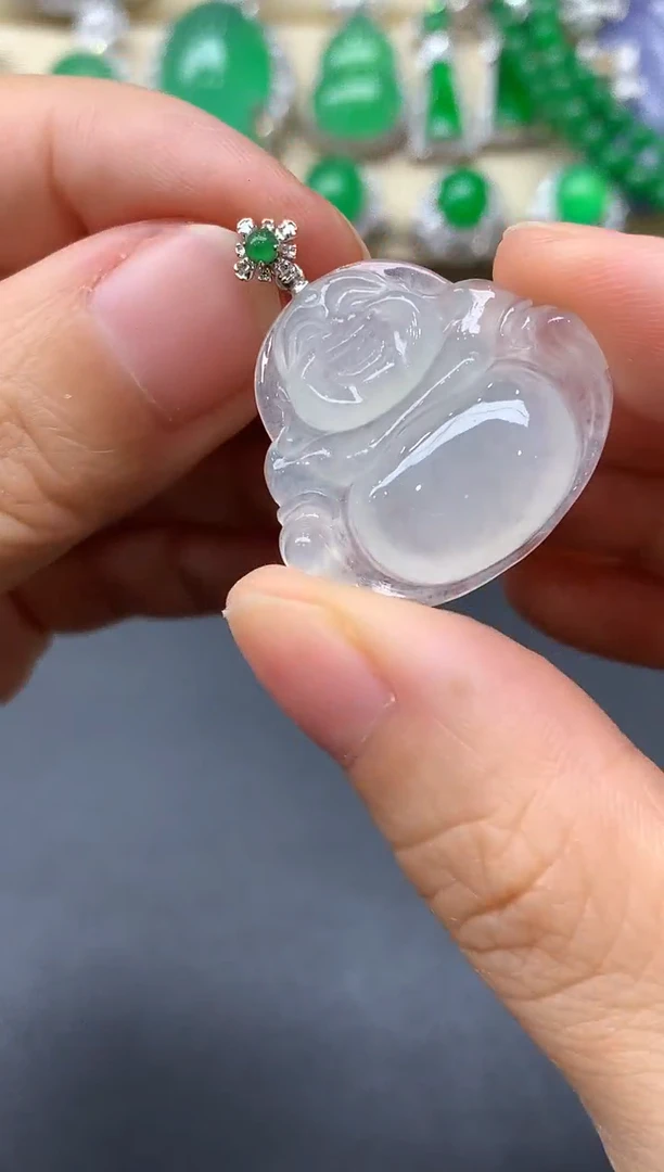 颈饰18K金镶嵌翡翠382中国好珍宝