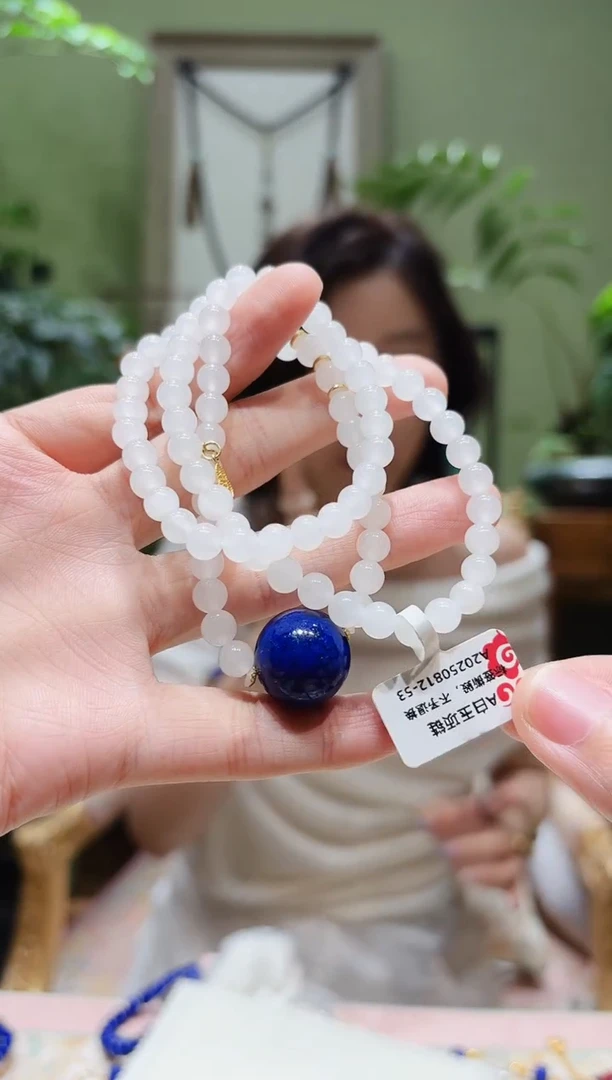 和田玉18K金镶嵌颈饰白玉项链A0812-53多样性发货