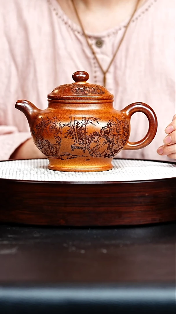 茶壶紫砂掇只  赤焰烧