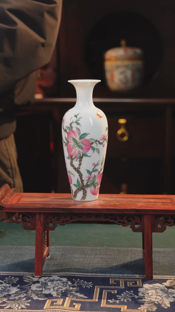 【闪购商品】摆件釉上粉彩纯手绘手工原创瓷器〖九桃〗