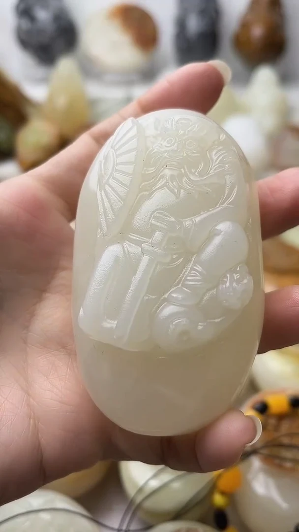 石材古青石棉纹正常不退换钟馗微瑕