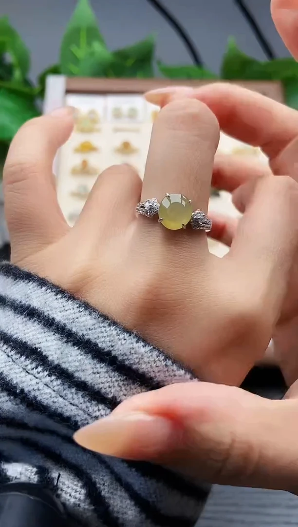 银S925镶嵌戒指翡翠12