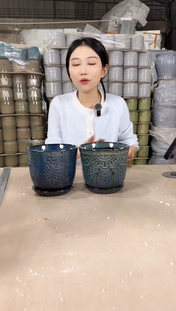 【闪购商品】陶瓷套二紫砂水滴蓝+太阳花15x13