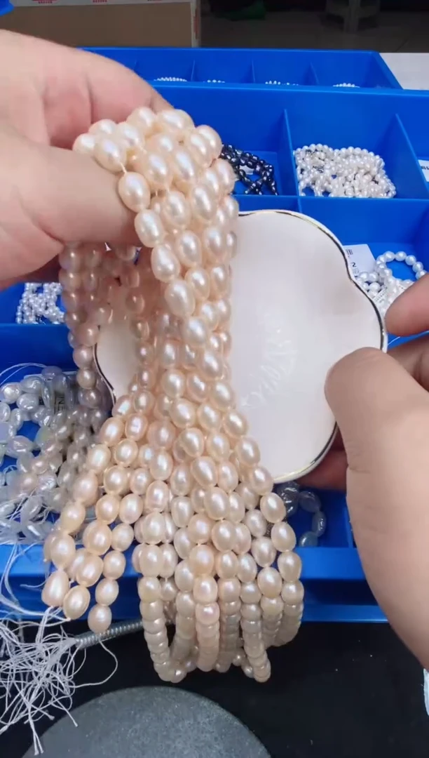 【闪购商品】淡水珍珠项链银S925镶嵌大米珠