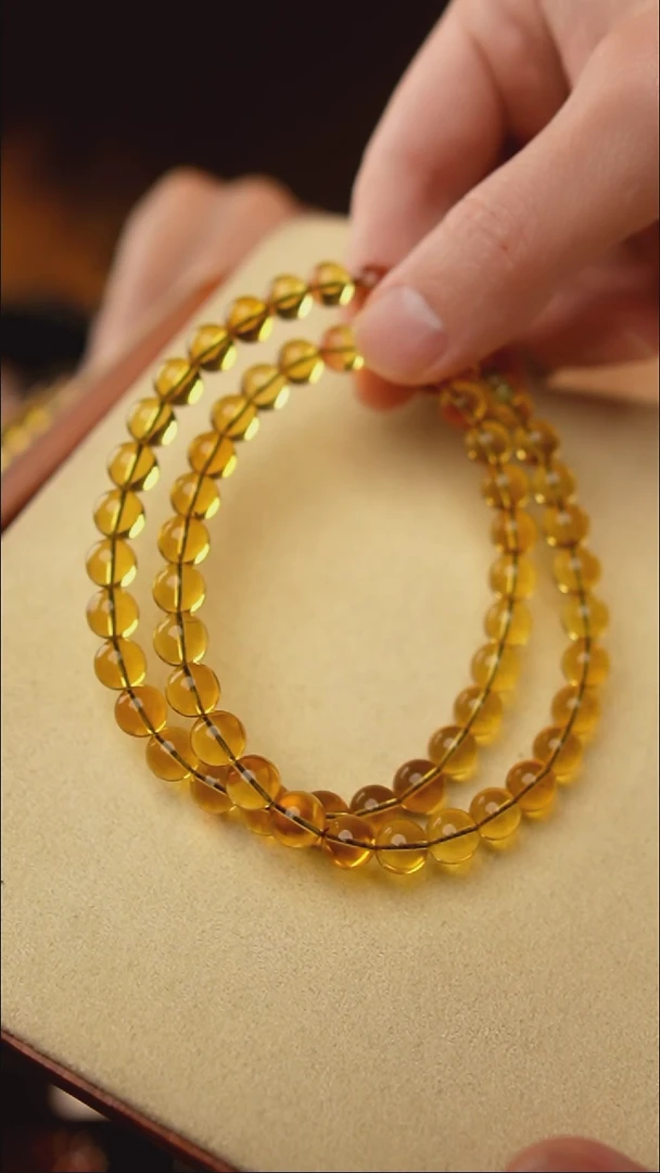 琥珀颈饰未镶嵌8+蓝珀妈妈链