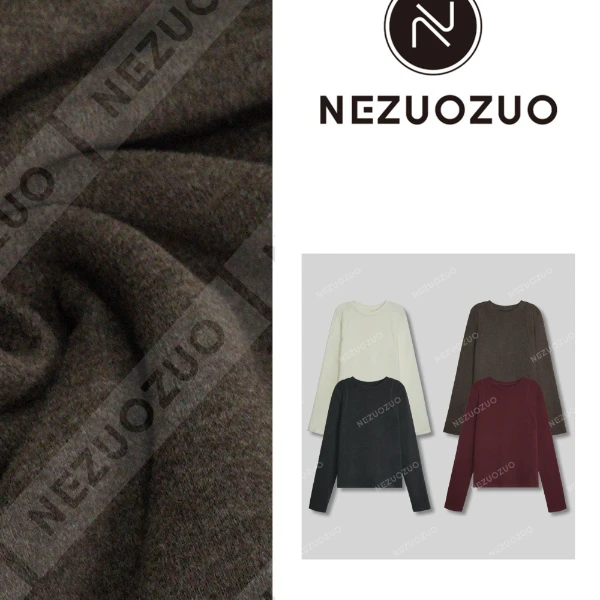 NEZUOZUO【暖宝宝MAX】叠穿设计圆领长袖休闲保暖针织T打底衫上衣
