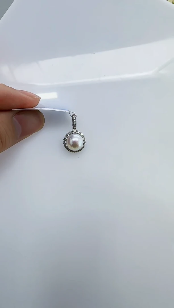 银S925镶嵌淡水珍珠DA珍珠9-10 b498
