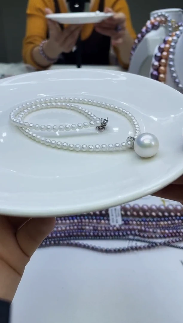 未镶嵌项链淡水珍珠白色系小米项链