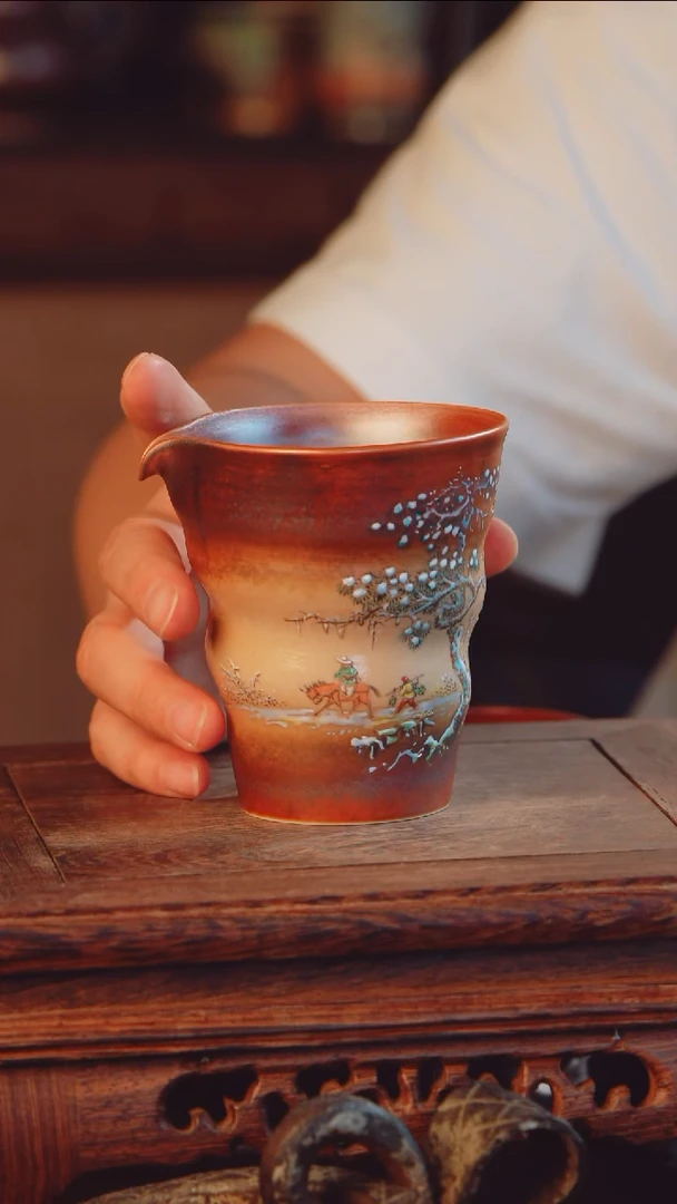 老昌号手工手绘柴烧茶器
