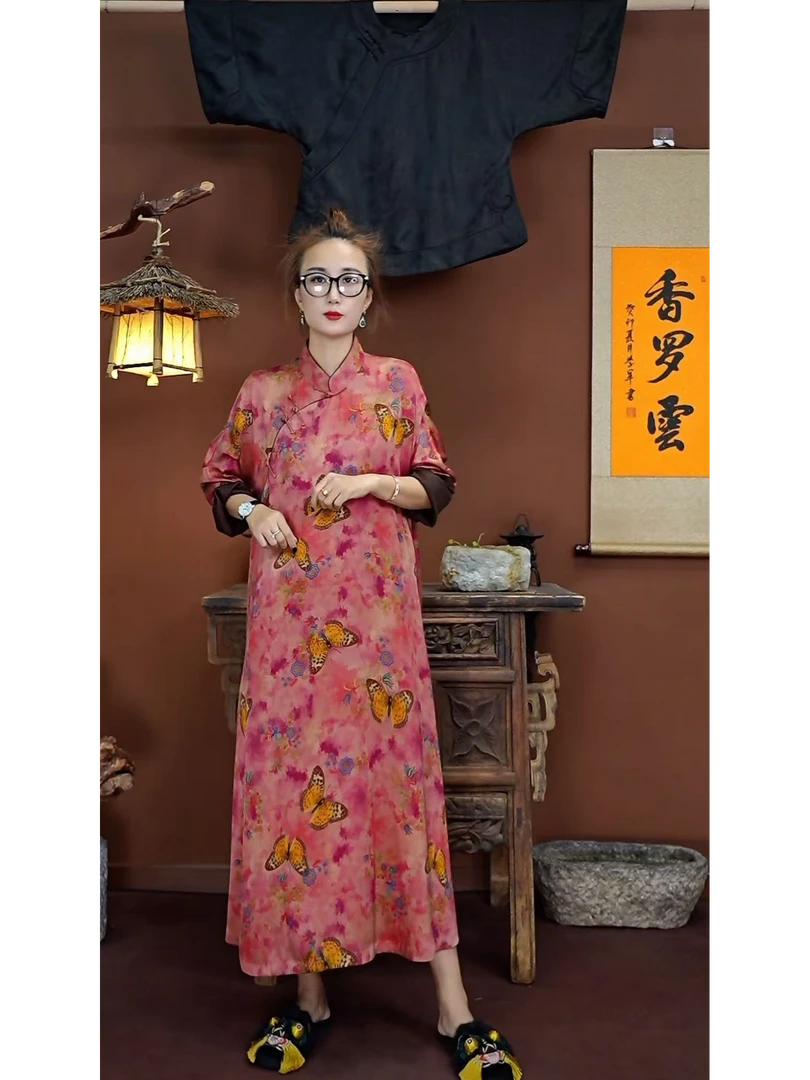 新中式6A级真丝复古 桑蚕丝香罗云香云纱233