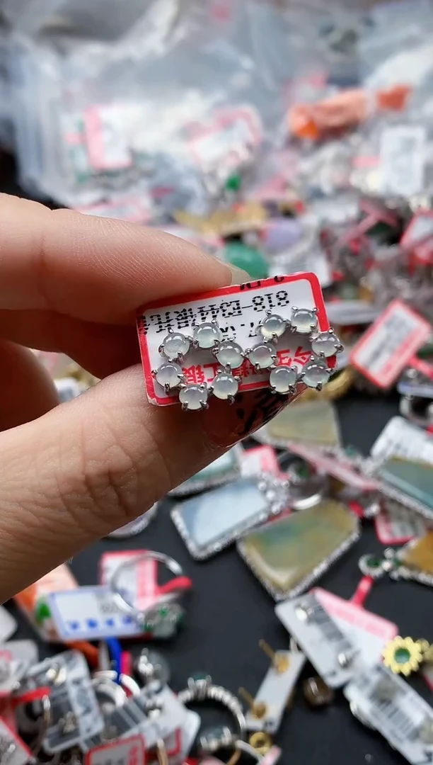 银S925镶嵌戒指翡翠天然A货缅甸翡翠