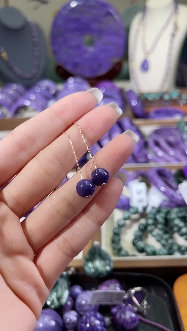 未镶嵌查罗石（紫龙晶）耳线8