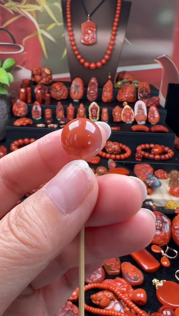 未镶嵌单珠南红玛瑙单珠14.2mm