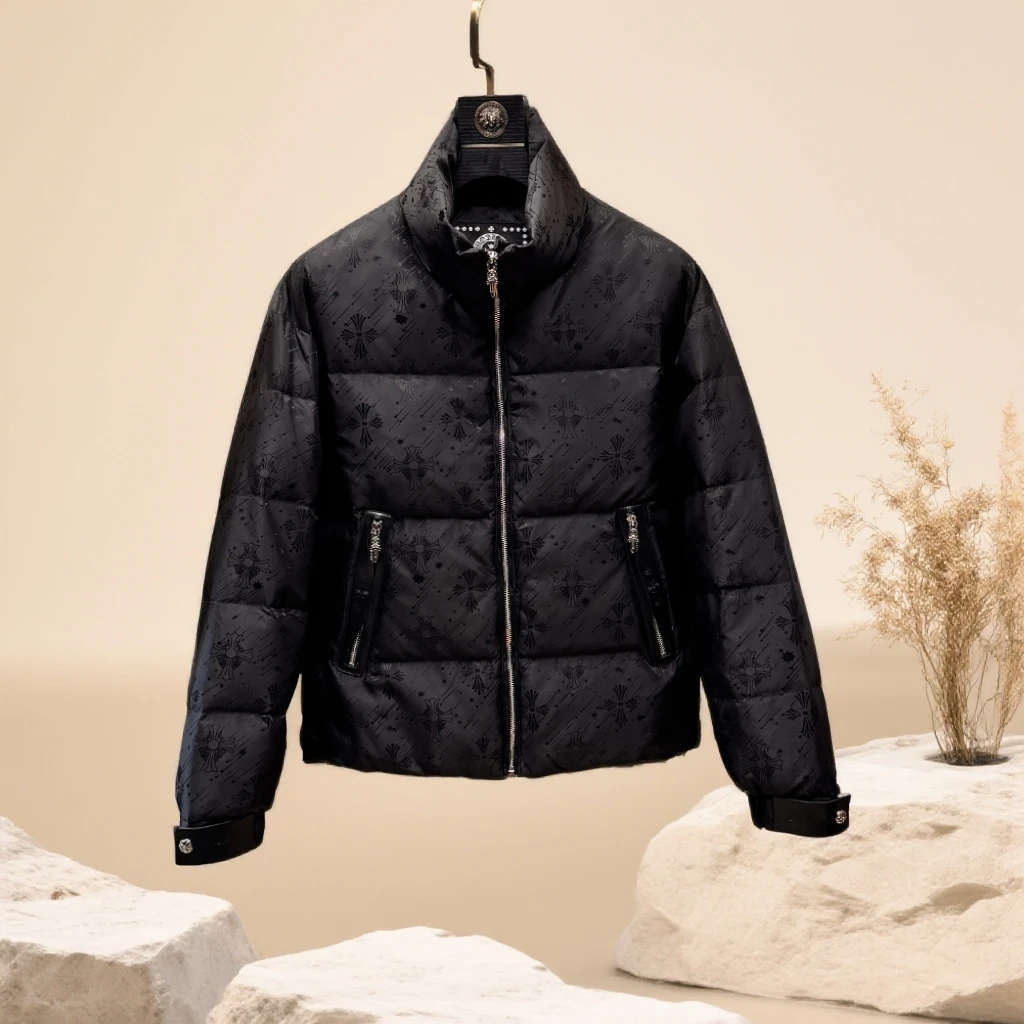 诺顿雷斯潮牌提花时尚保暖羽绒服冬季新款白鸭绒防寒服男加厚外套