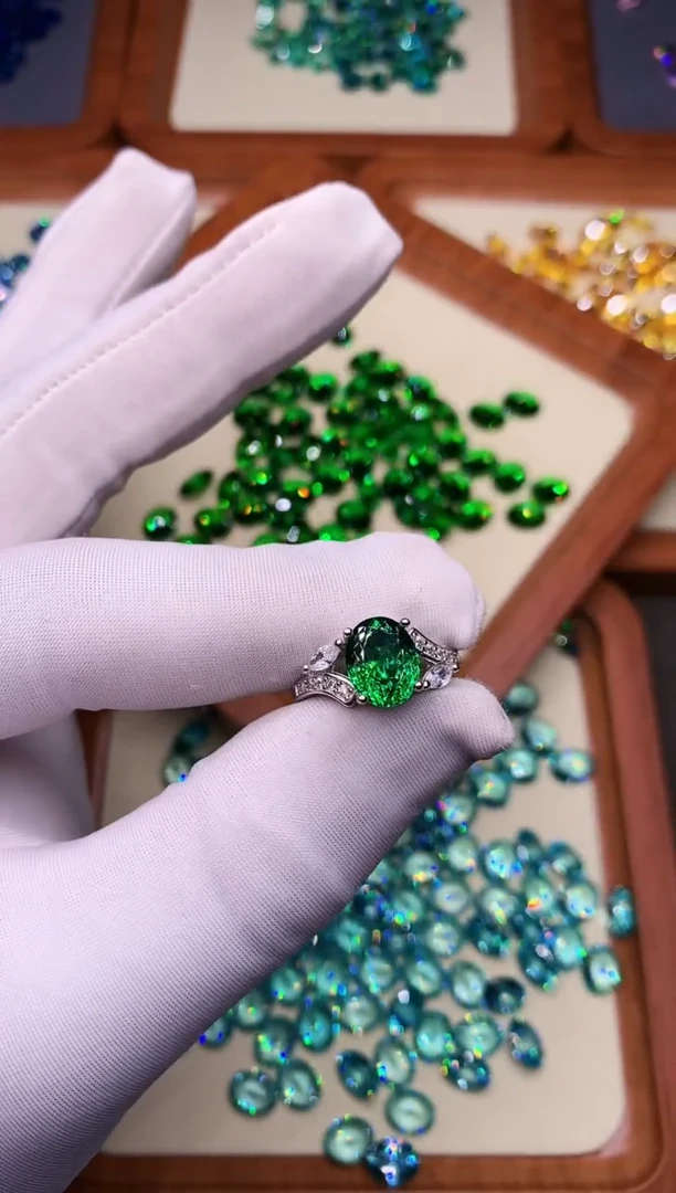 碧玺戒指银S925镶嵌···········