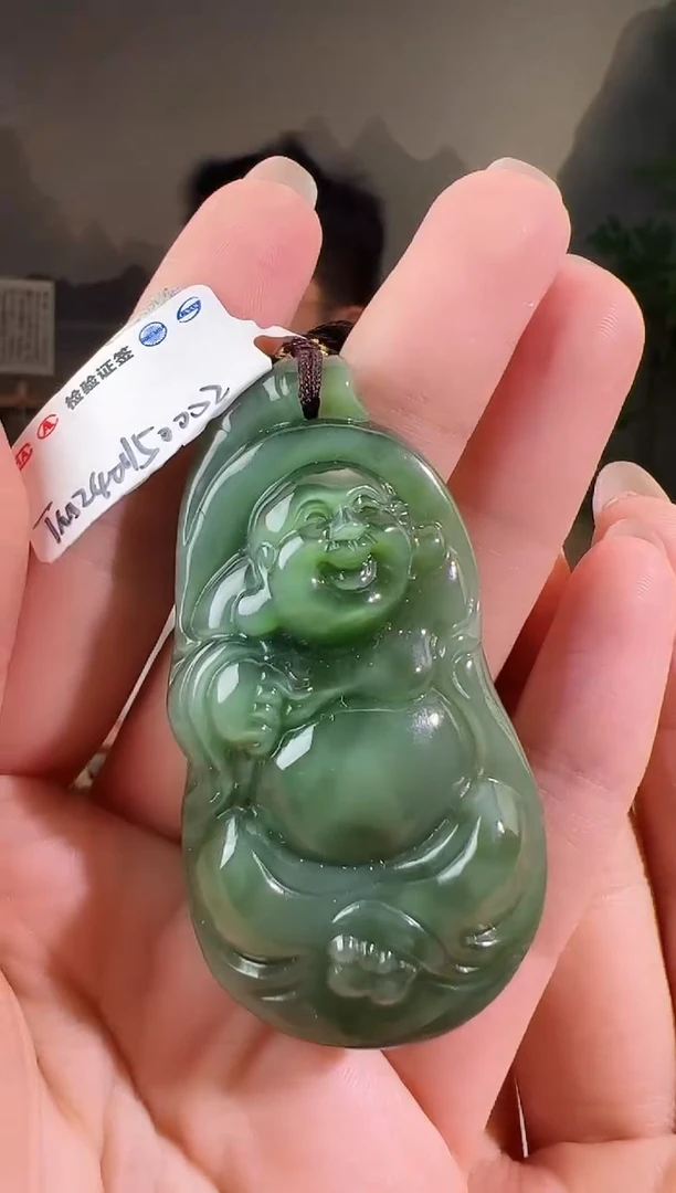 和田玉未镶嵌颈饰逍遥佛 无