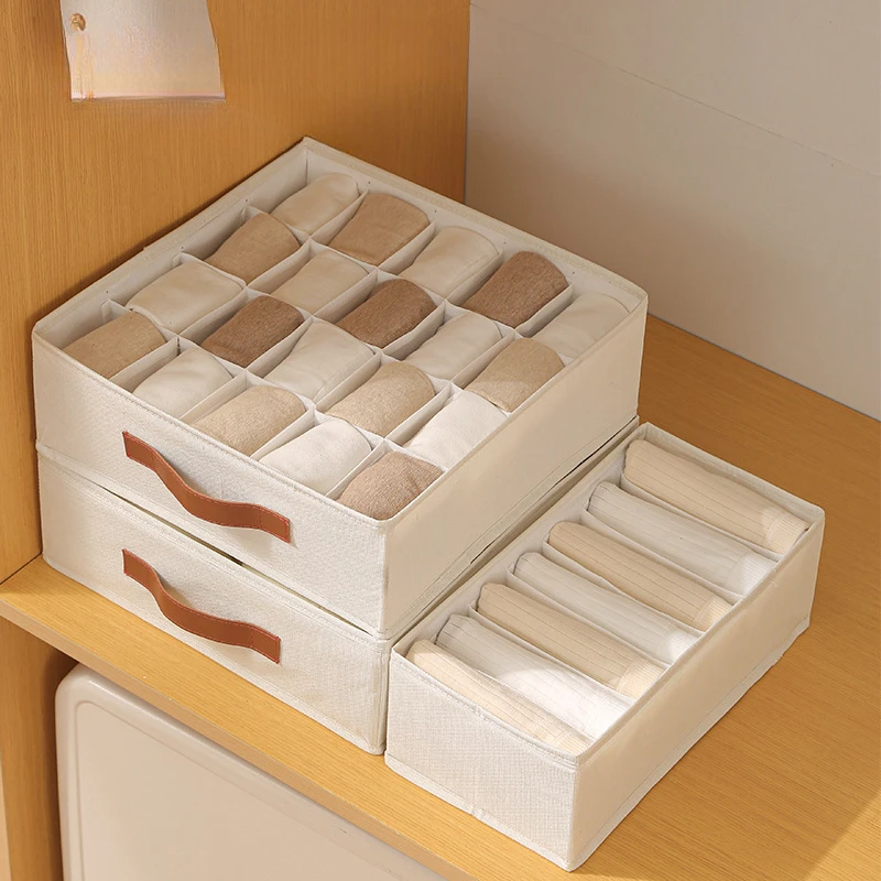 收纳盒可折叠分格衣柜收纳内衣裤储物盒大容量手提杂物防尘收纳箱