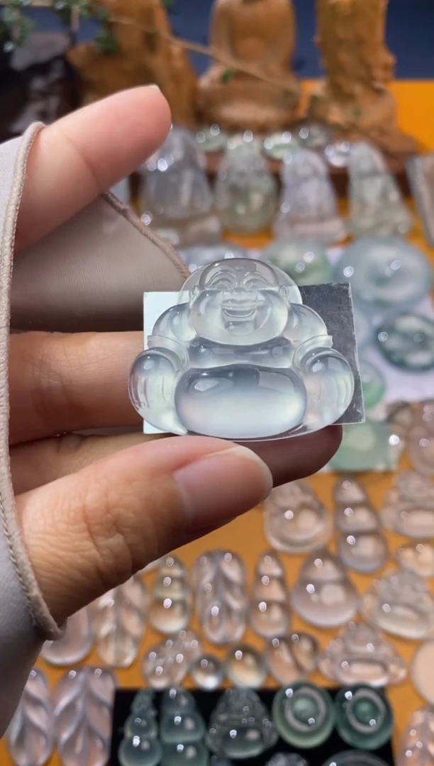 【闪购商品】定制翡翠未镶嵌佛公30.6*35.3*4.8