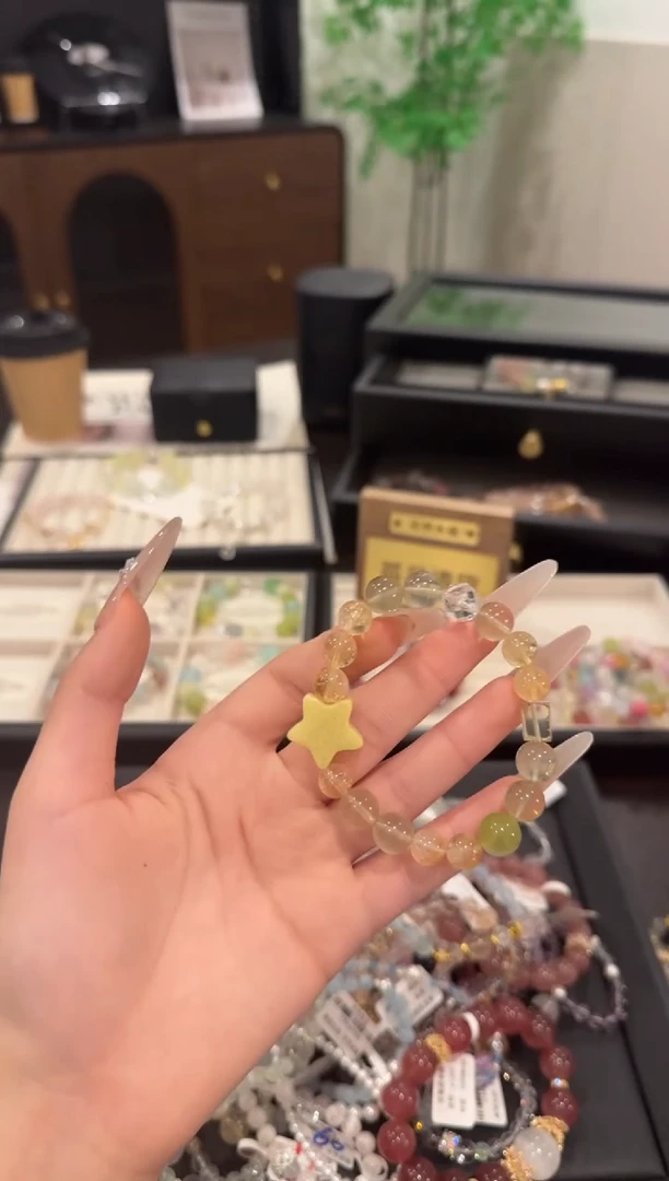 水晶手链合金黄水晶x777