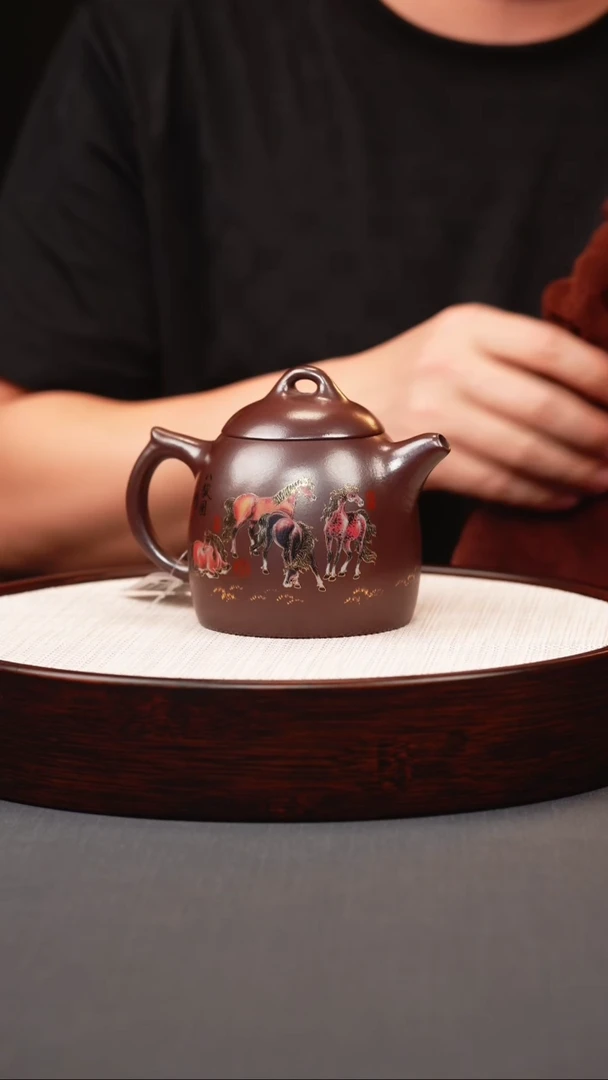 茶壶紫砂石红八骏秦权