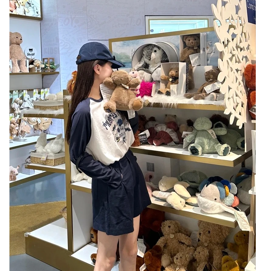 M·W STUDIO 【小煤球】亚麻撞色长袖防晒T恤百搭休闲