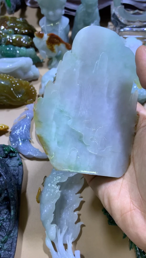 未镶嵌挂件翡翠猫*翡翠摆件