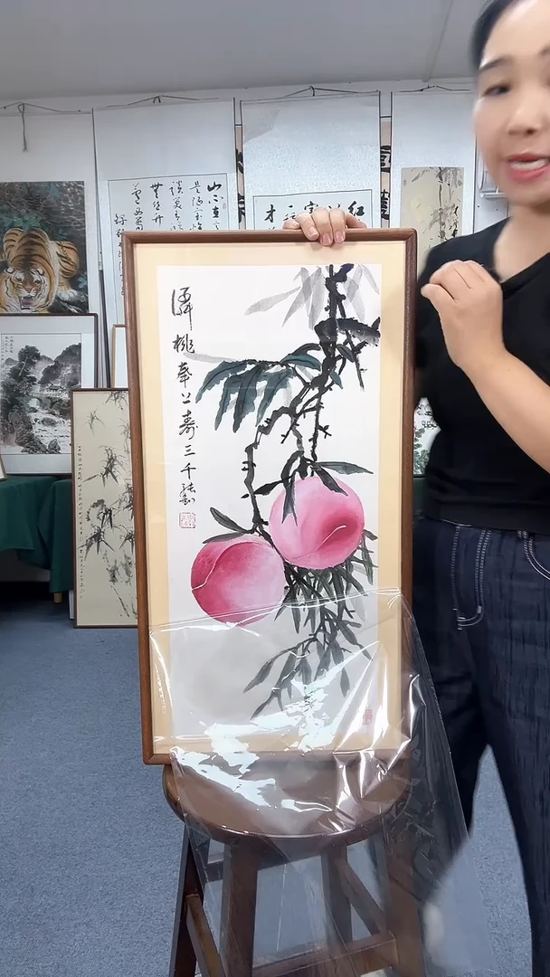 国画35*68实木画框顺丰包邮手绘